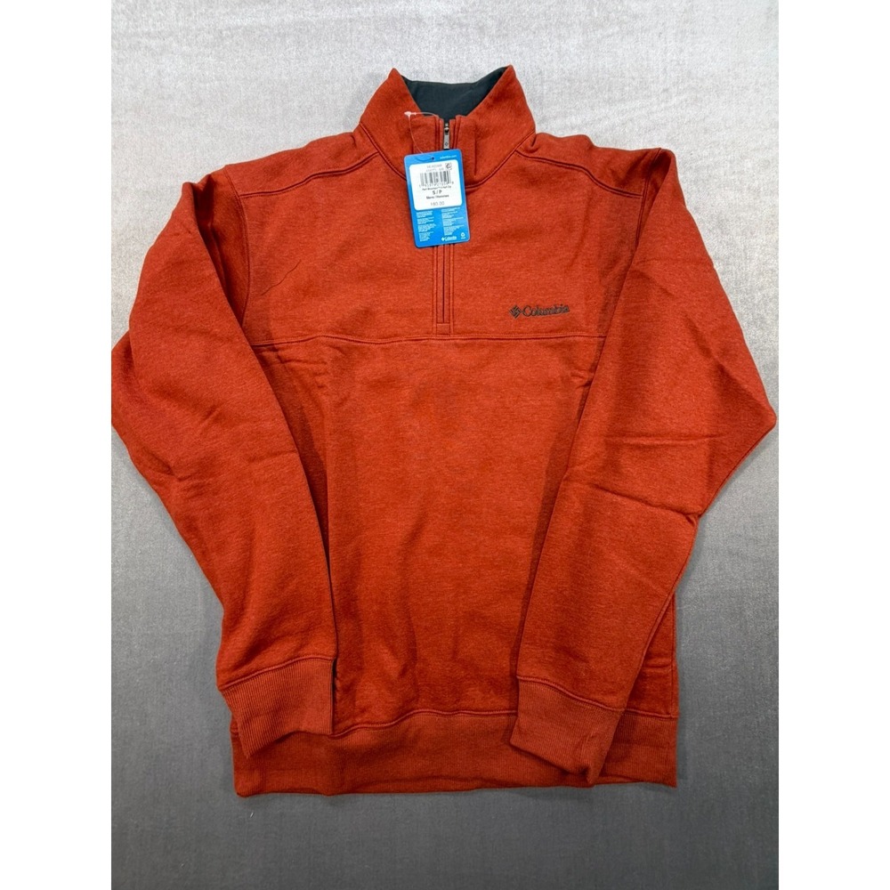 New Columbia Hart Mountain II Half Zip Pullover‎ Orange Men Size Small